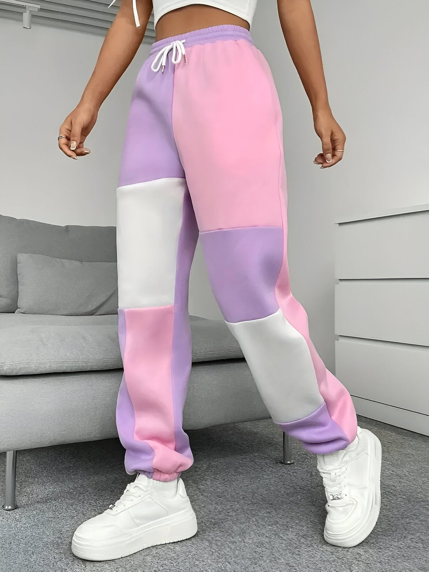 Nele | Color-Block Lockere Jogginghosen – Komfort trifft Stil