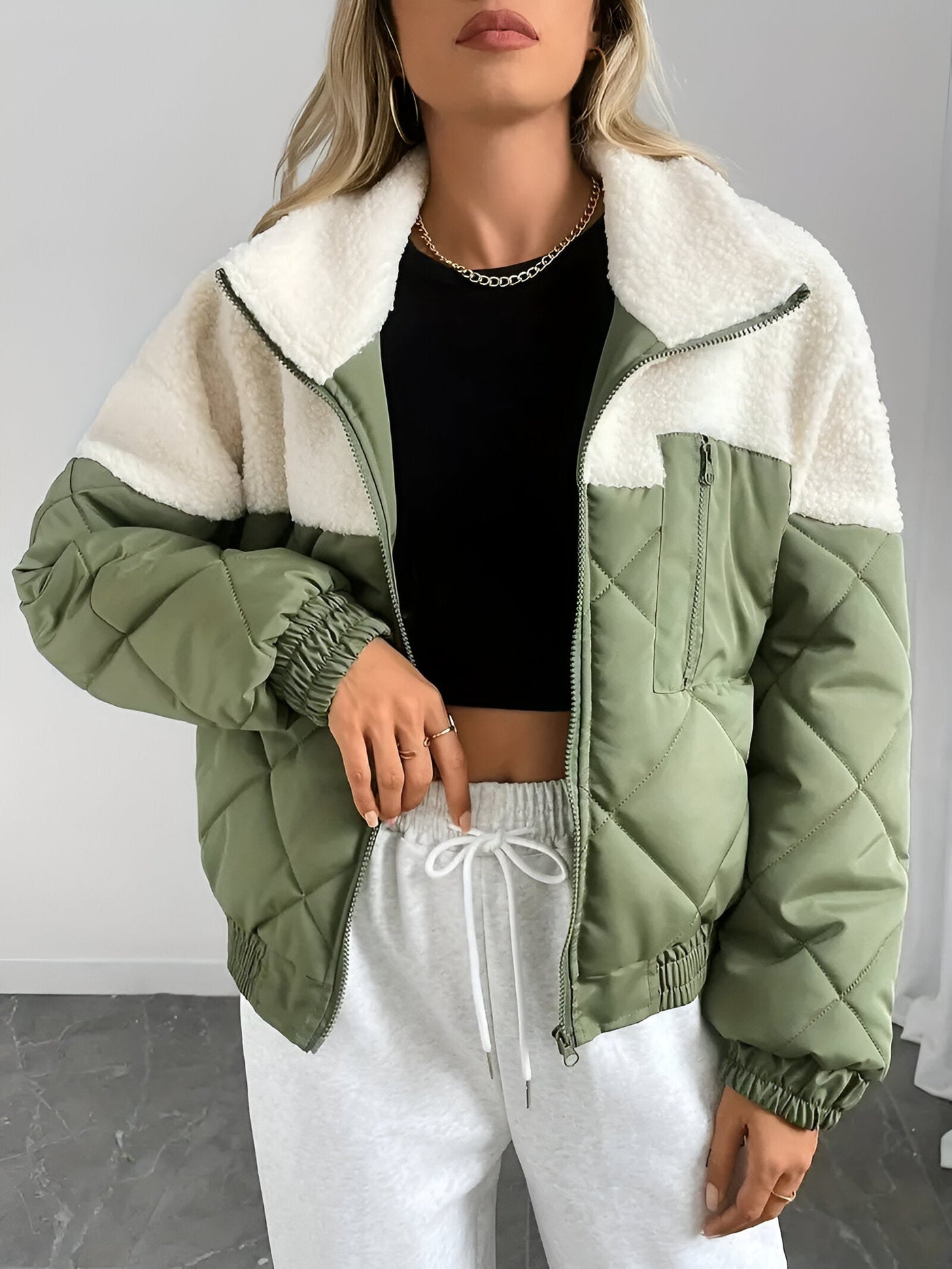 Deliza | Farbblock Reißverschlussjacke