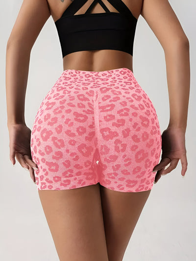 Otway | Leopardenmuster High-Waisted Workout-Shorts