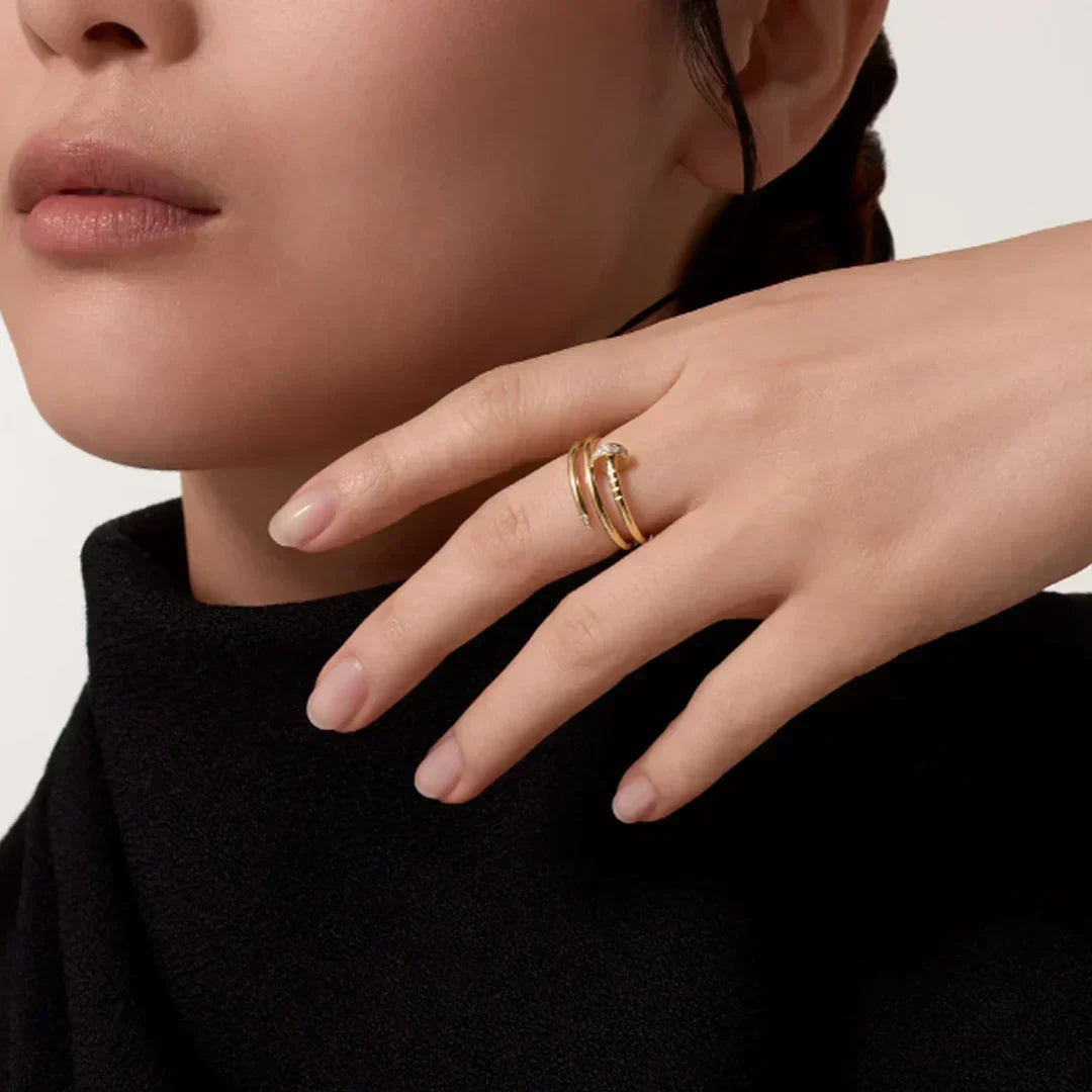 DOUBLE NAIL RING | GOLD