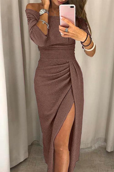 Elegantes schulterfreies Kleid für Damen – Syelina