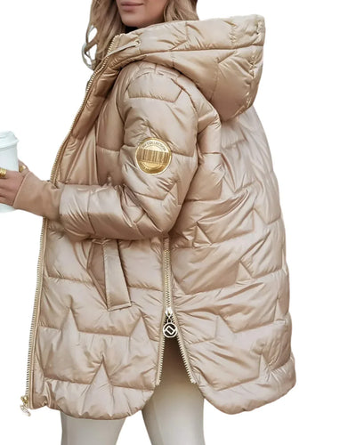 Sorelle| Eleganter Wintermantel mit Kapuze und Wattierung