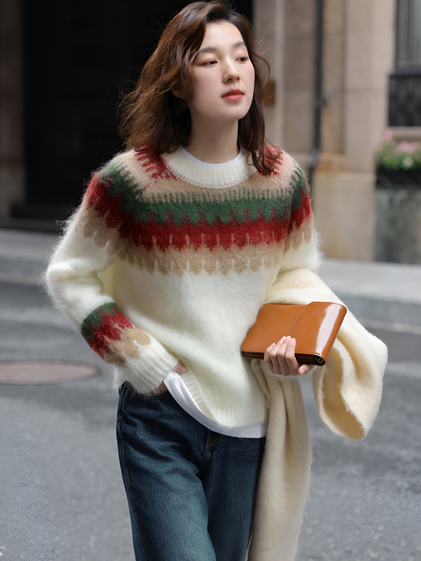 Helena | Gemütlicher & Stylischer Weihnachtsroter Strickpullover
