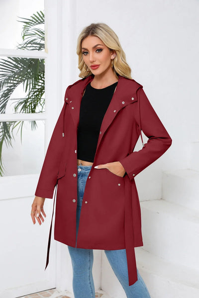 Langer Kapuzenmantel Jacke für Frauen