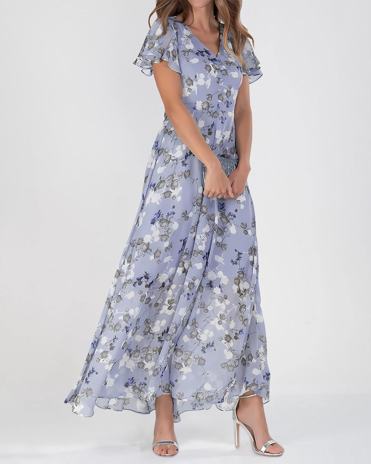 Denise | Blumenkleid mit Volantärmeln