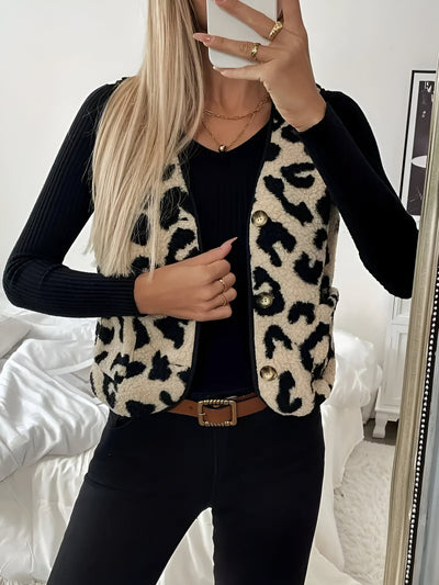 Daytona | Eleganter Cardigan mit Leopardenmuster und V-Ausschnitt