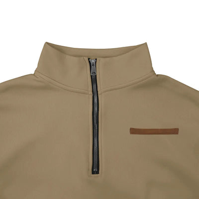 Halbreißverschluss-Pullover aus Samt für Herren