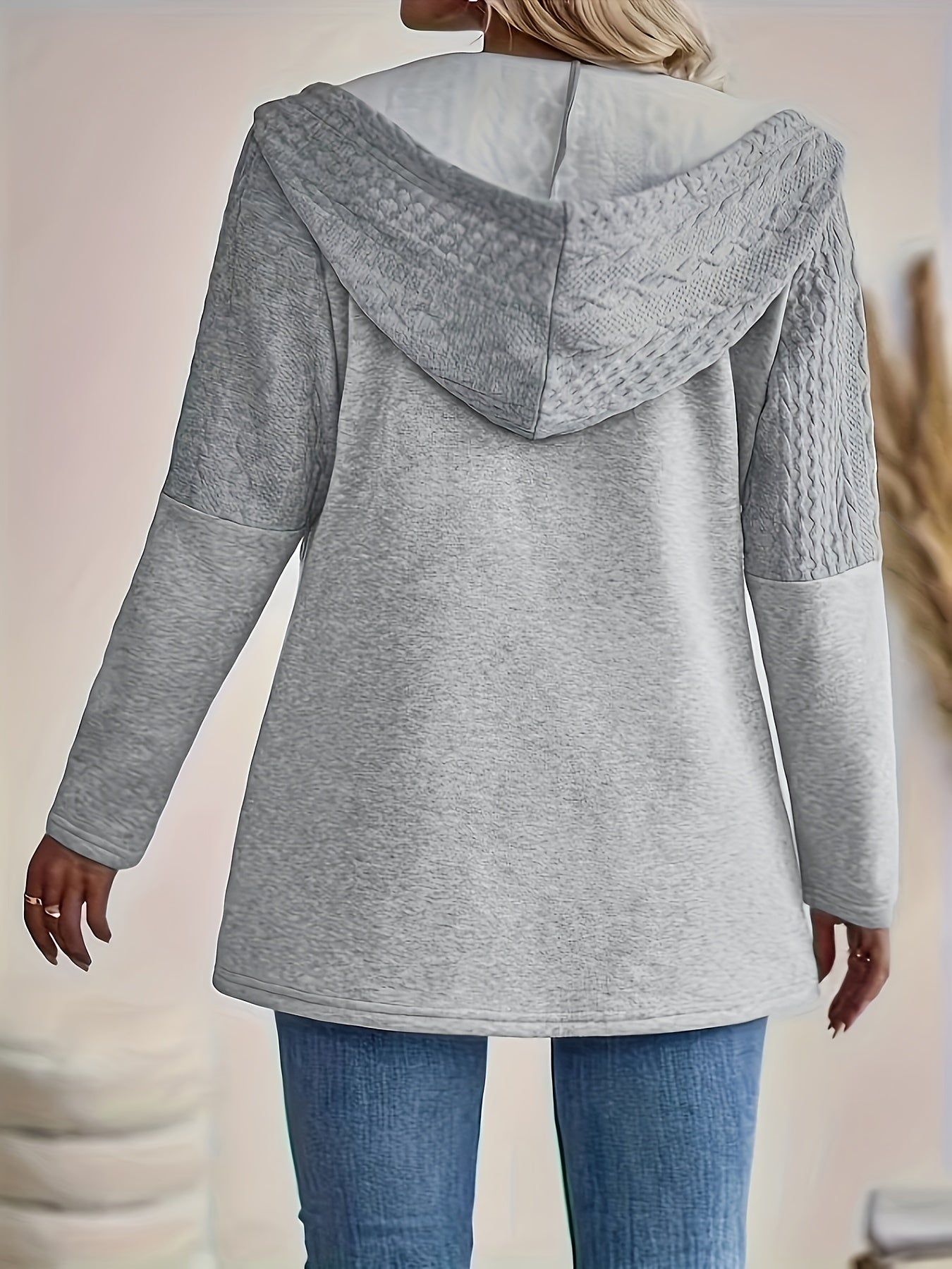 Graue Strickjacke mit Kapuze - Mila