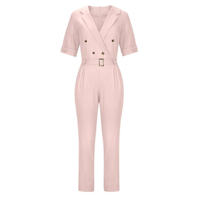 Sibylle -  Elegant Jumpsuit Damen  mit Doppelbrust Wrap Design