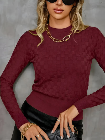 Kiele | Lässiger langärmeliger Strickpullover für Damenbekleidung