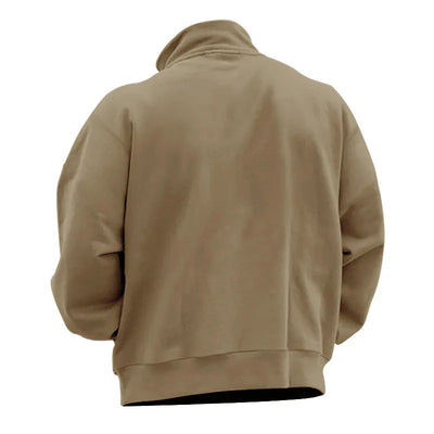 Halbreißverschluss-Pullover aus Samt für Herren