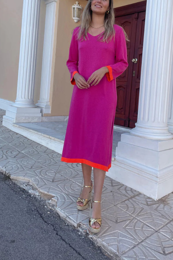 Mila® | Strickkleid mit Manschettenkombination