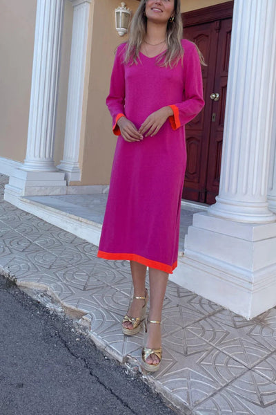 Mila® | Strickkleid mit Manschettenkombination