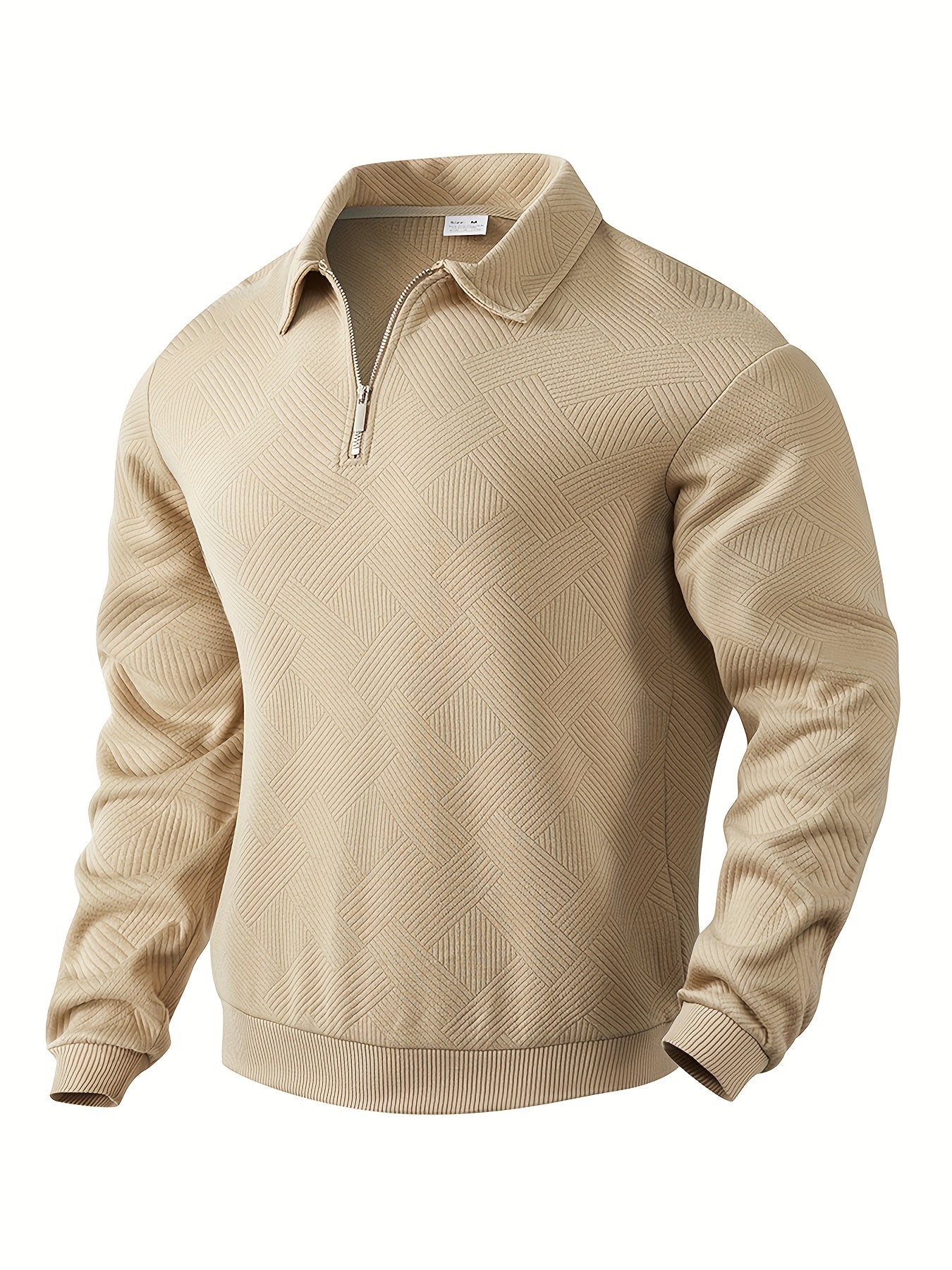 Herren Vintage Reißverschluss-Pullover Khaki - Noah