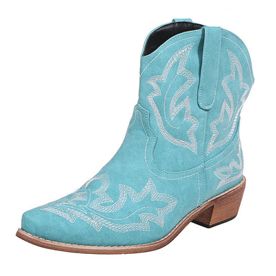 Andrea – Cowgirl-Stiefel mit Stickerei und Keilabsatz