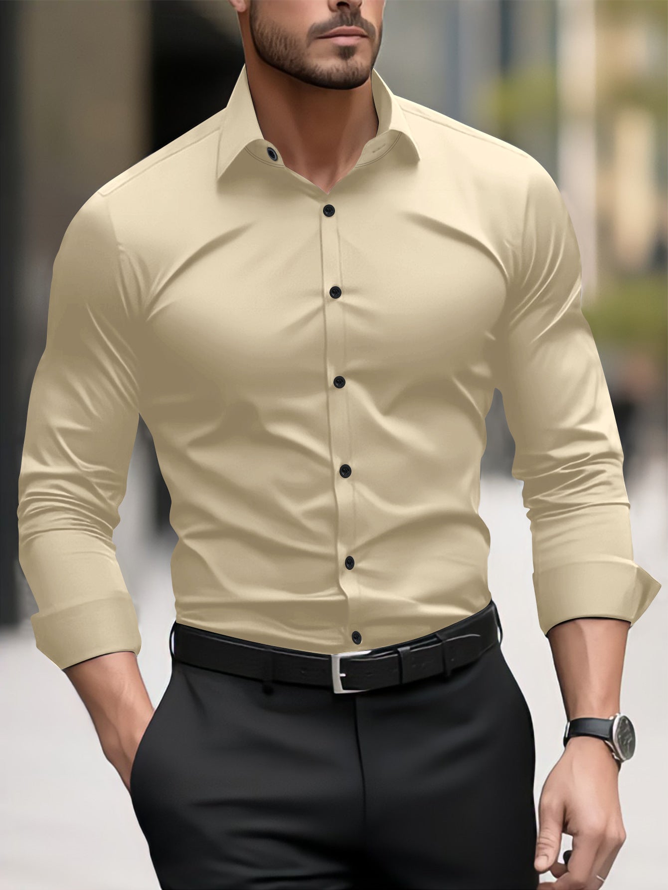 Ronnie – Langes Business-Casual-Hemd für Herren