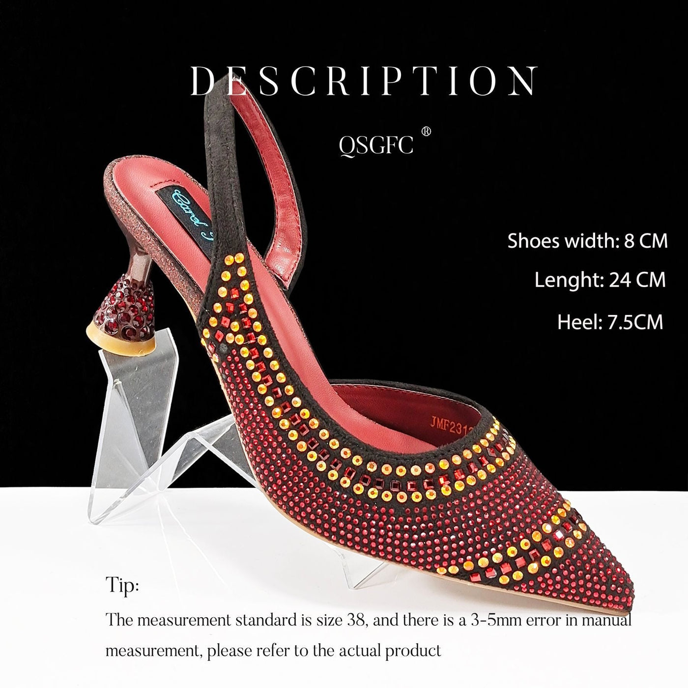 Charlotte – Spitz zulaufende gestreifte Damen High Heels mit Strass