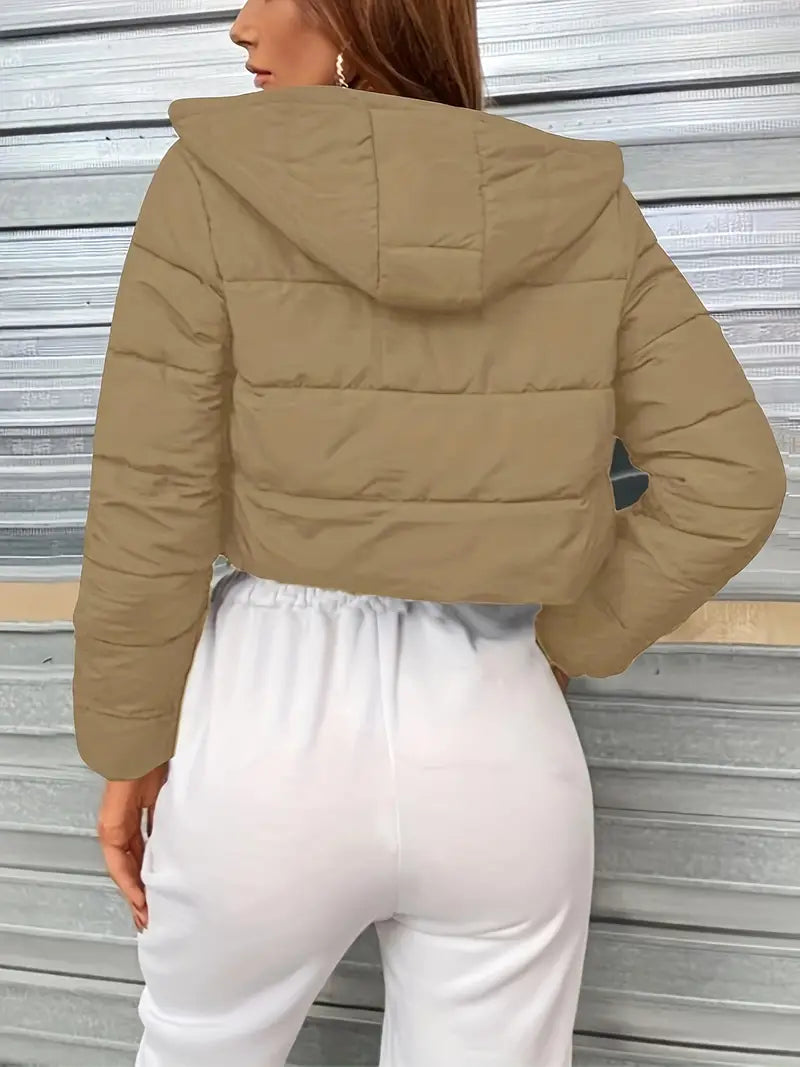 Crop Parka mit Kapuze für Frauen