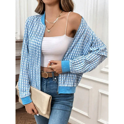 Herbstmode Karo-Strickjacke für Damen