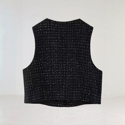 Theres - Tweed Strampler Ärmellos  Set Mit Gürtel Für Frühling/Sommer