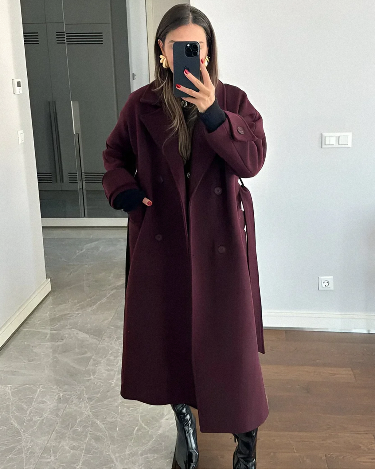 Amalia | Weinrot Trenchcoat