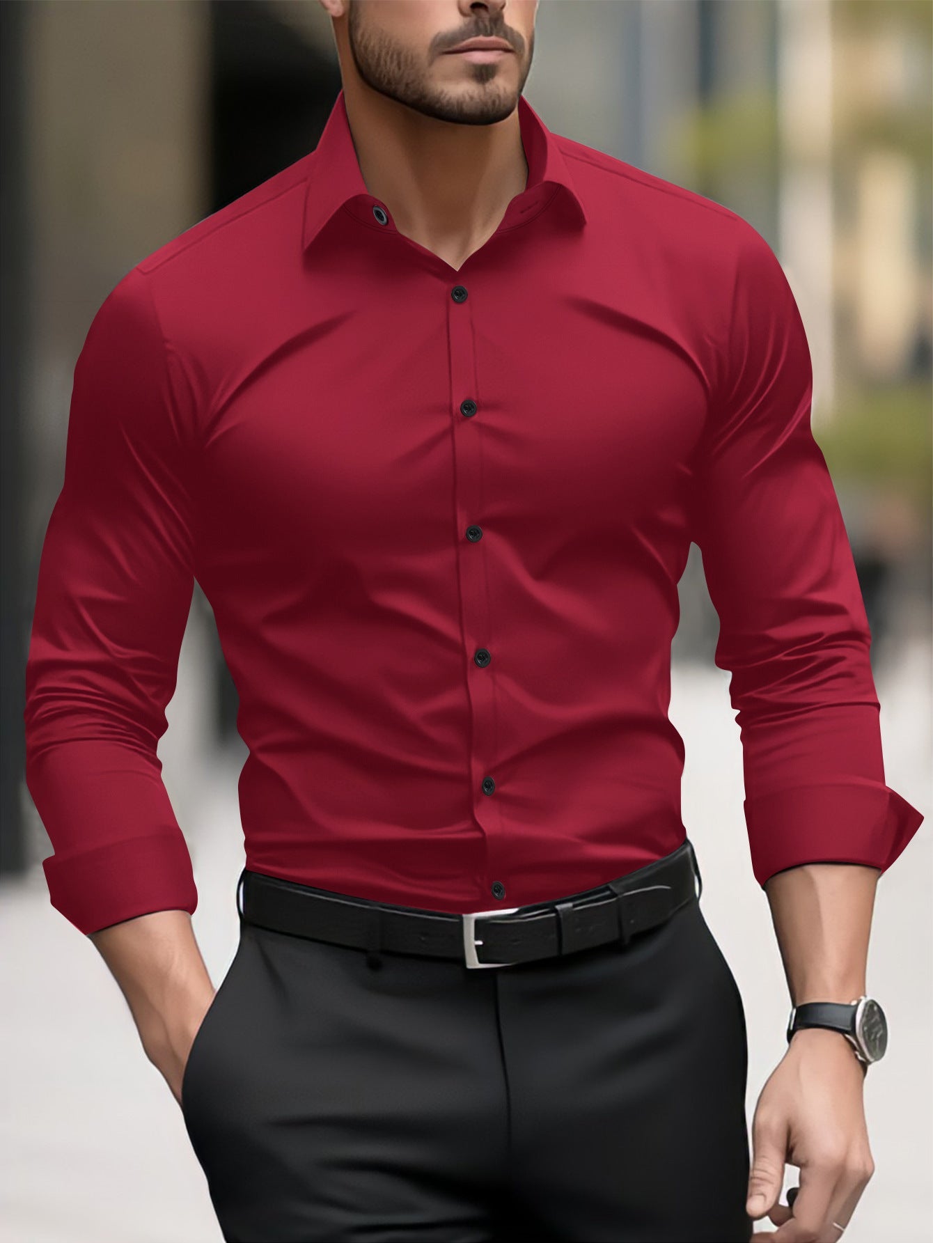 Ronnie – Langes Business-Casual-Hemd für Herren