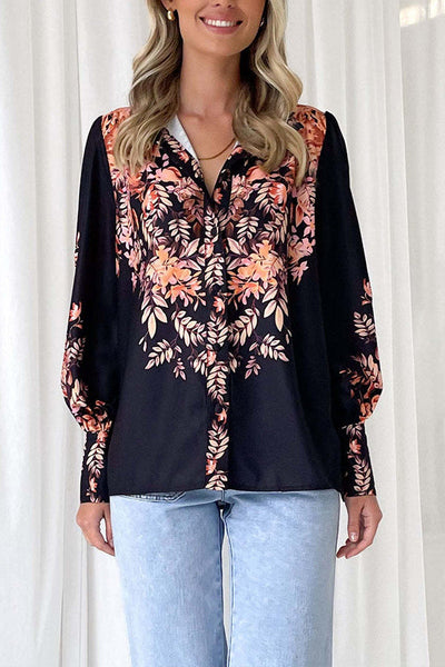 Luna® | Temperamentvolles, langärmliges, einreihiges Hemd mit V-Ausschnitt