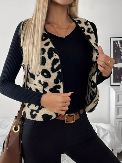 Daytona | Eleganter Cardigan mit Leopardenmuster und V-Ausschnitt