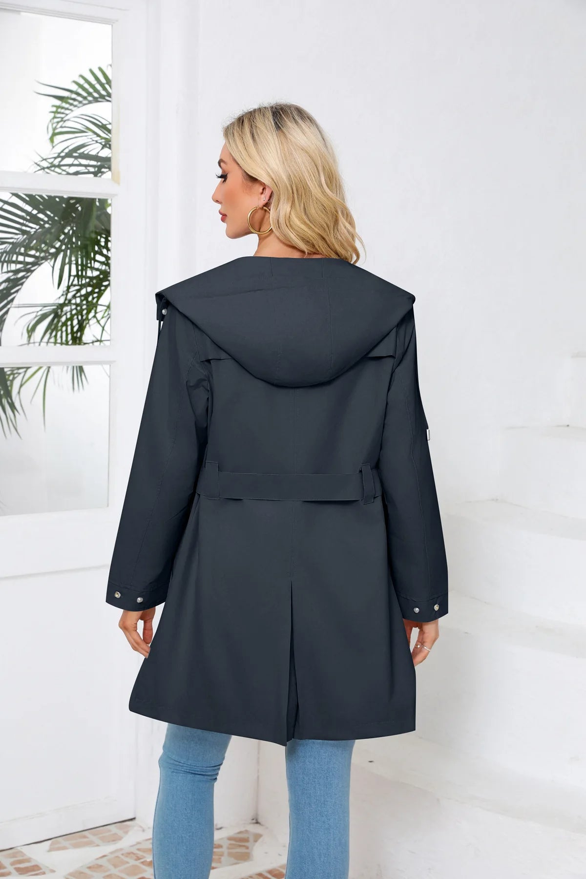 Langer Kapuzenmantel Jacke für Frauen