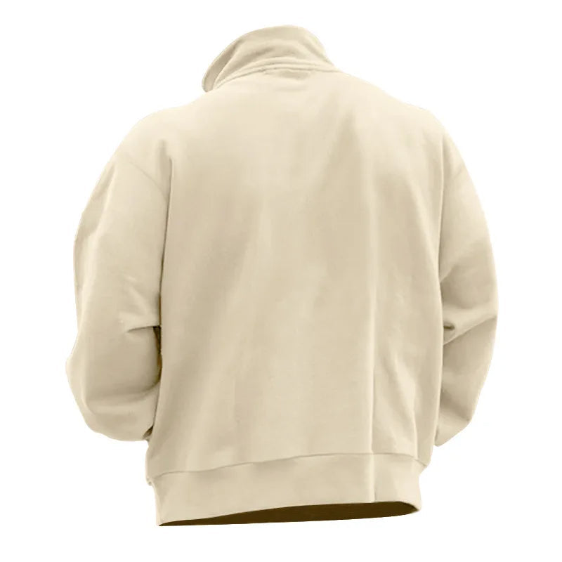 Halbreißverschluss-Pullover aus Samt für Herren