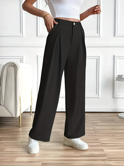 Edeltraud | Elegante Gerade-Hose mit Falten und Taschen