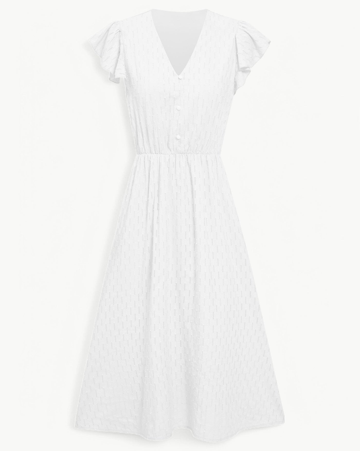 Lara™ | Kleid mit V-Ausschnitt und Rüschenärmeln