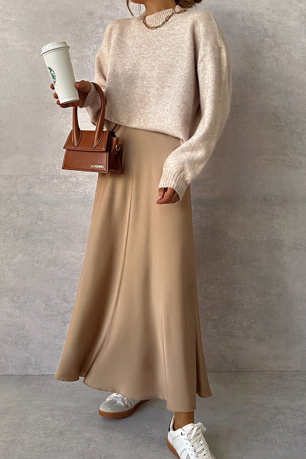 Sadie® | Hellbrauner Satinrock