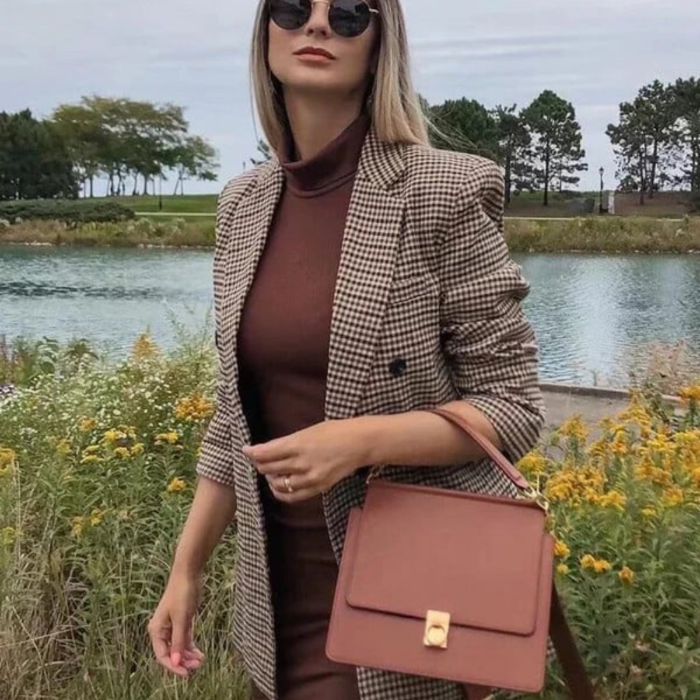 Stylischer, farbenfroher Karo-Blazer für Damen - Beixina