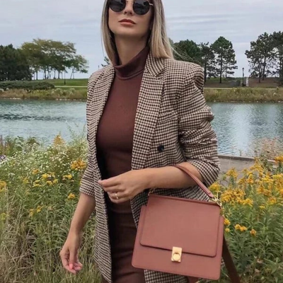 Stylischer, farbenfroher Karo-Blazer für Damen - Beixina