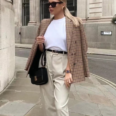 Stylischer, farbenfroher Karo-Blazer für Damen - Beixina