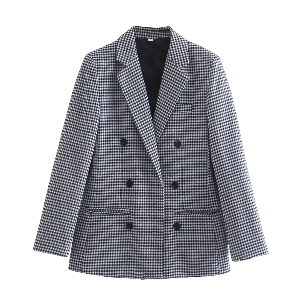 Stylischer, farbenfroher Karo-Blazer für Damen - Beixina