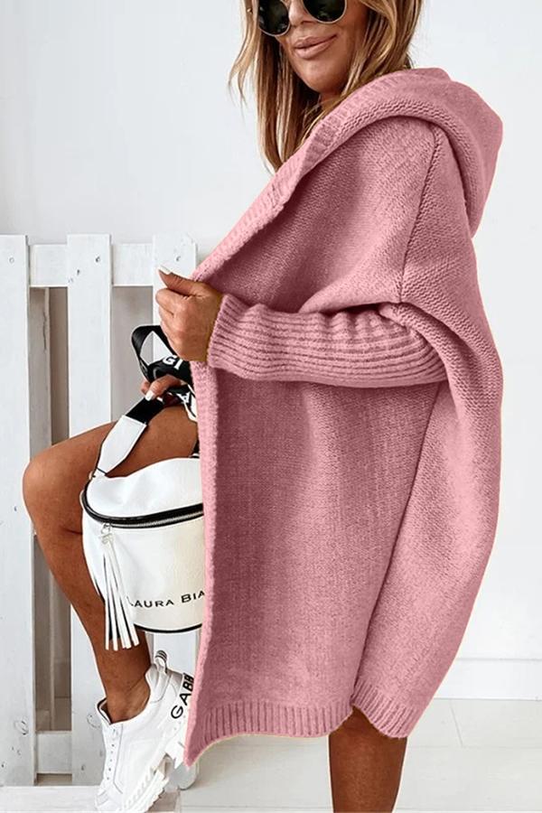 Blaue Kapuzenjacke mit Fledermausärmeln – Lara