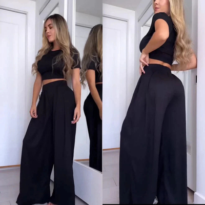 Zweiteiler für Frauen Crop Top & Palazzo-Hose mit hoher Taille - Beiris