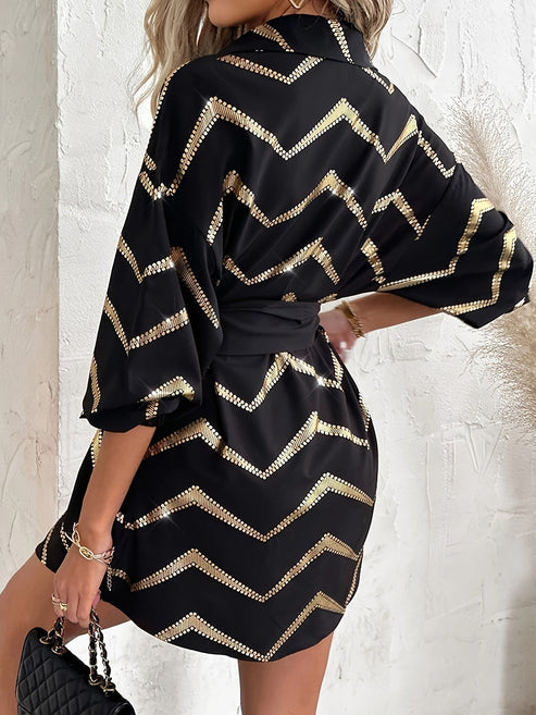 Arabella - kleid mit chevron-print