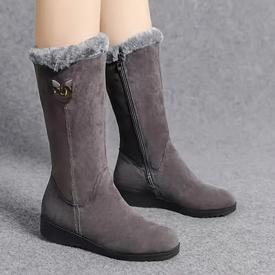 Schwarze Orthopädische Schneestiefel mit Fleecefutter - Emma