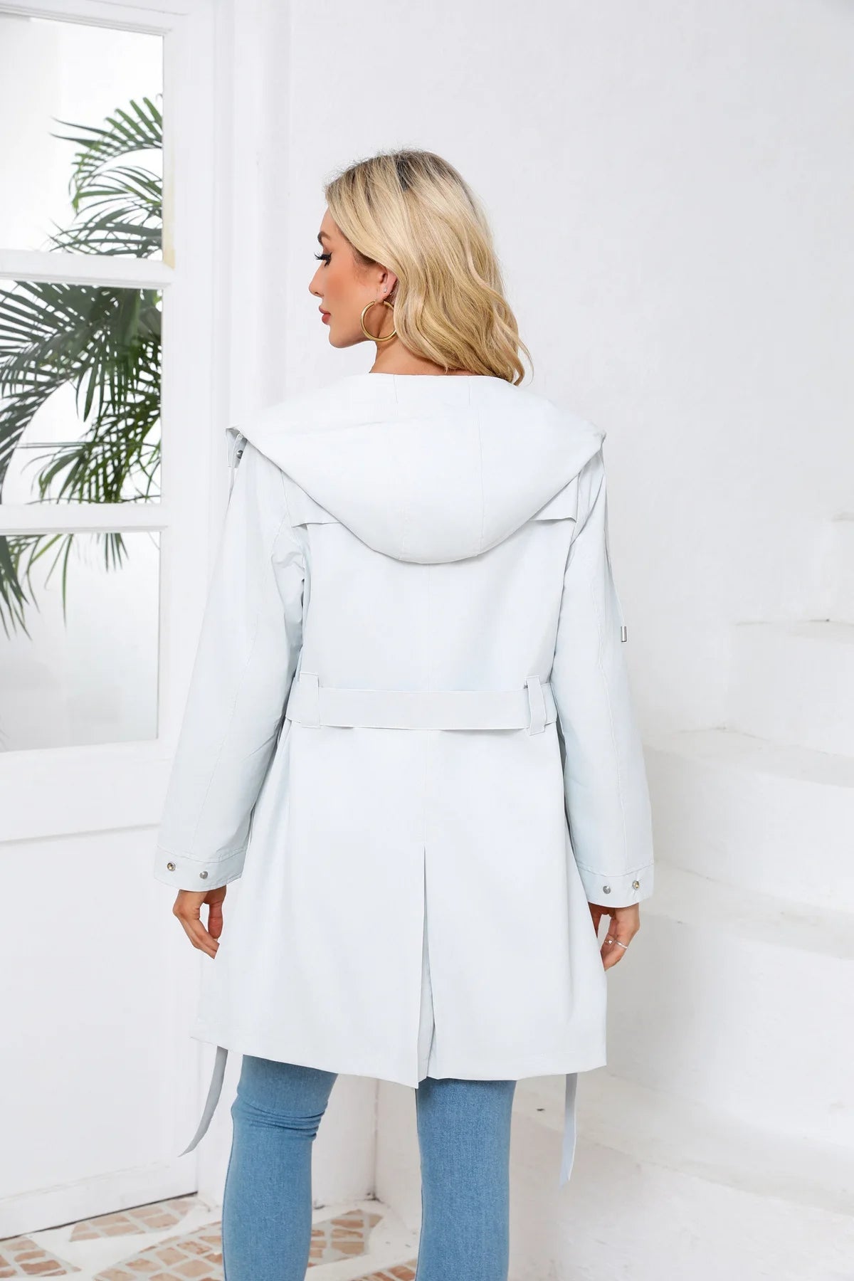 Langer Kapuzenmantel Jacke für Frauen