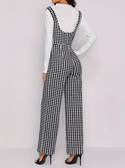 Mylah | Eleganter Hahnentrittmuster-Jumpsuit
