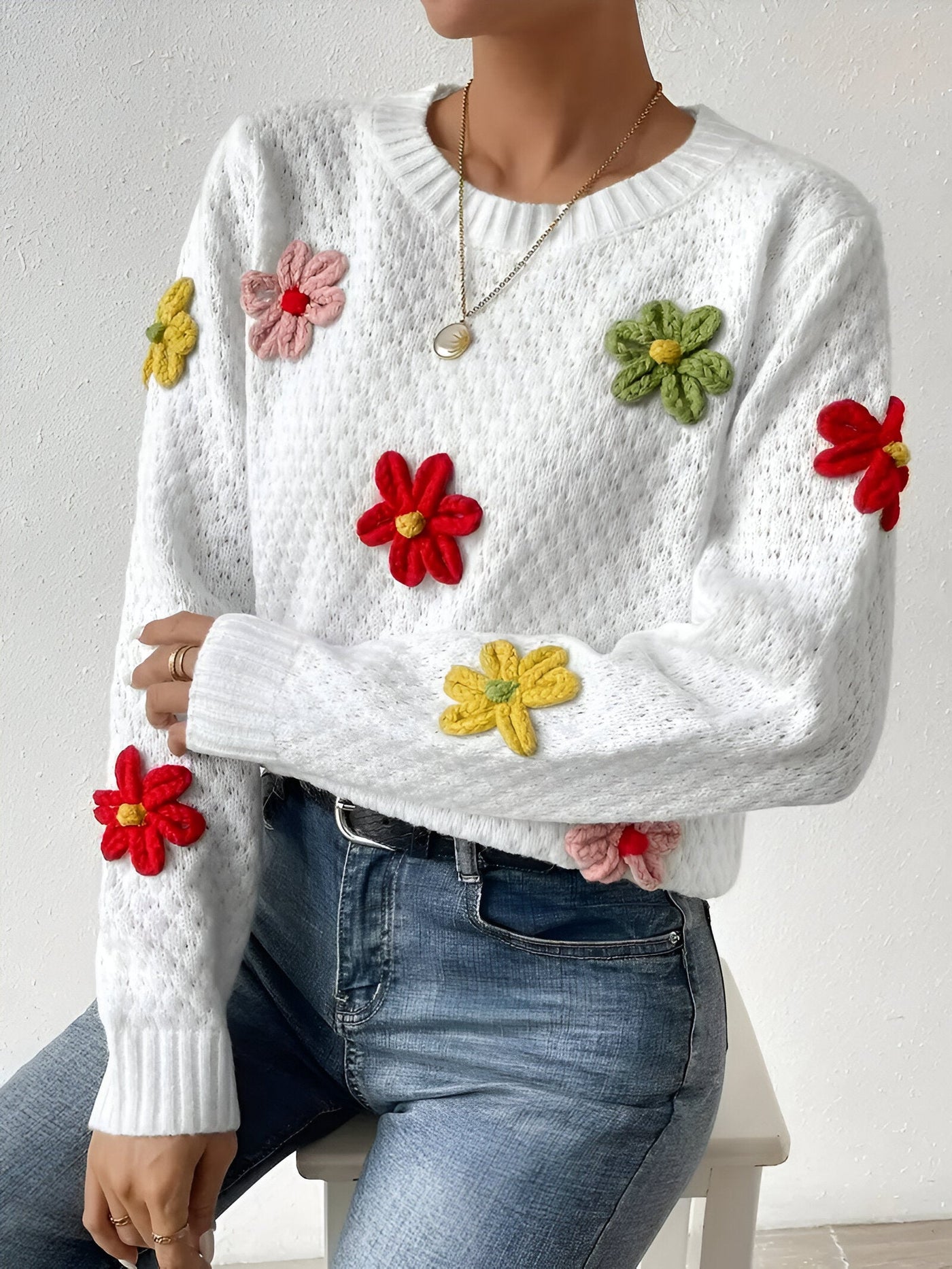 Rilla | Eleganter Pullover mit Blumenmuster