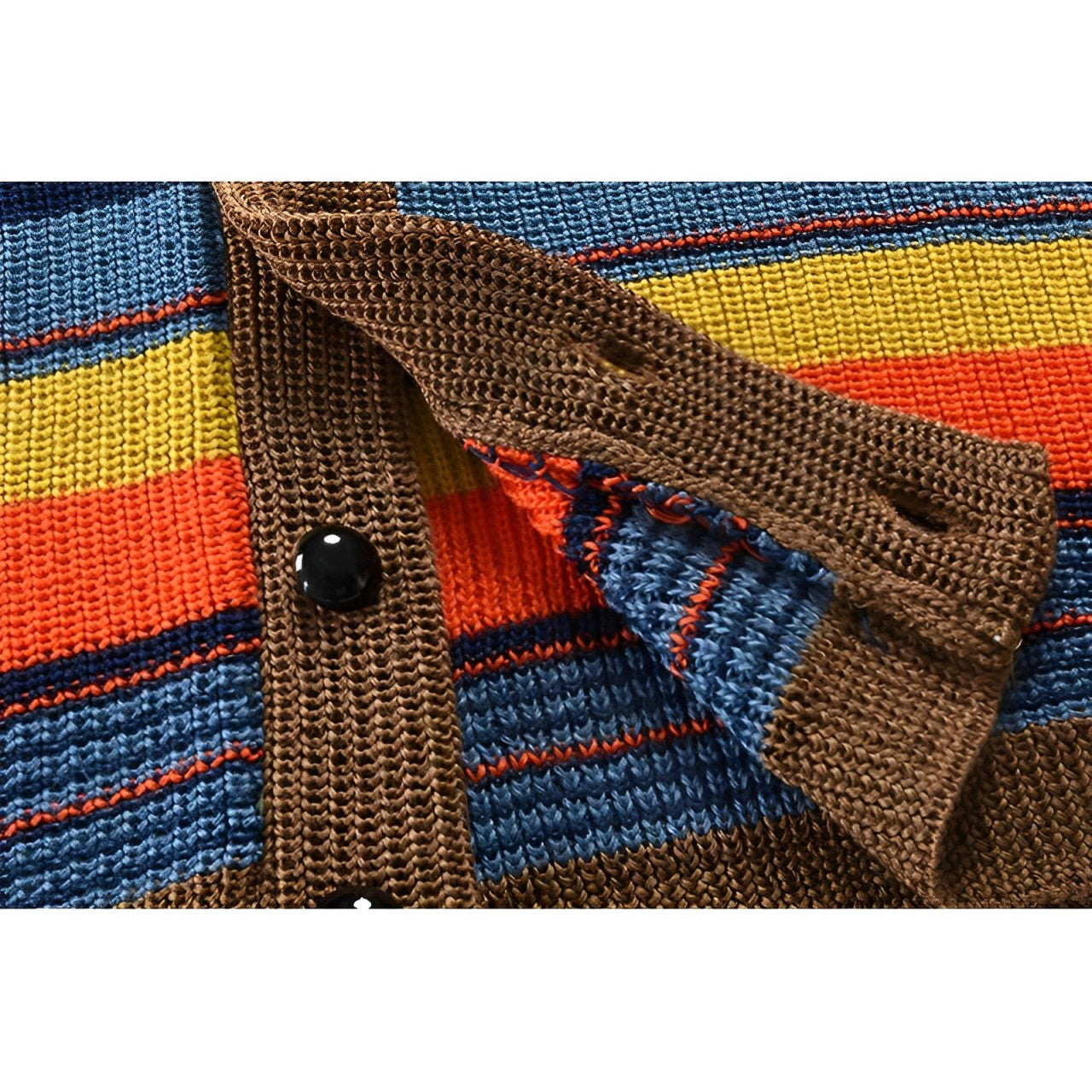 Herren Retro-Cardigan mit Farbblock und Knopfleiste