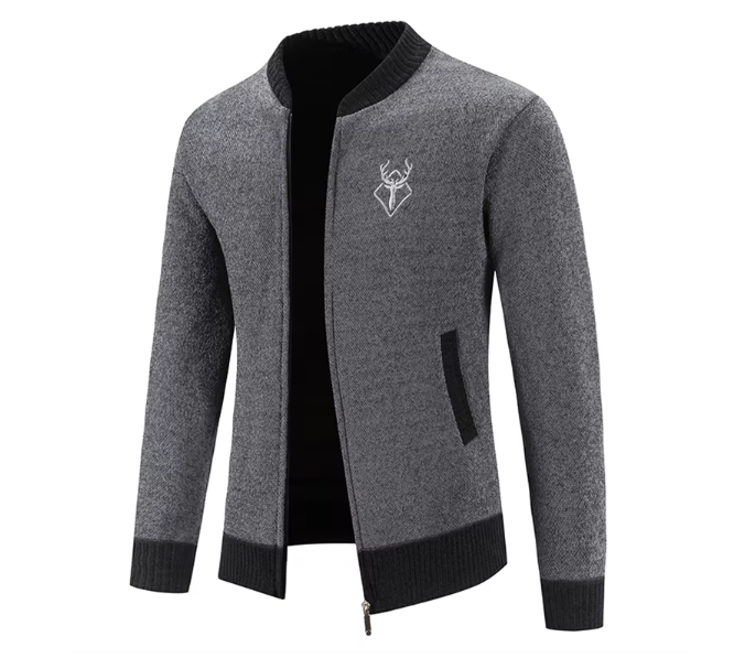 Kuschelige Strickjacke mit Reißverschluss für Männer