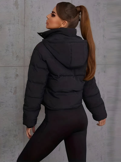 Dana | Ribbed Collar Puffer Jacket