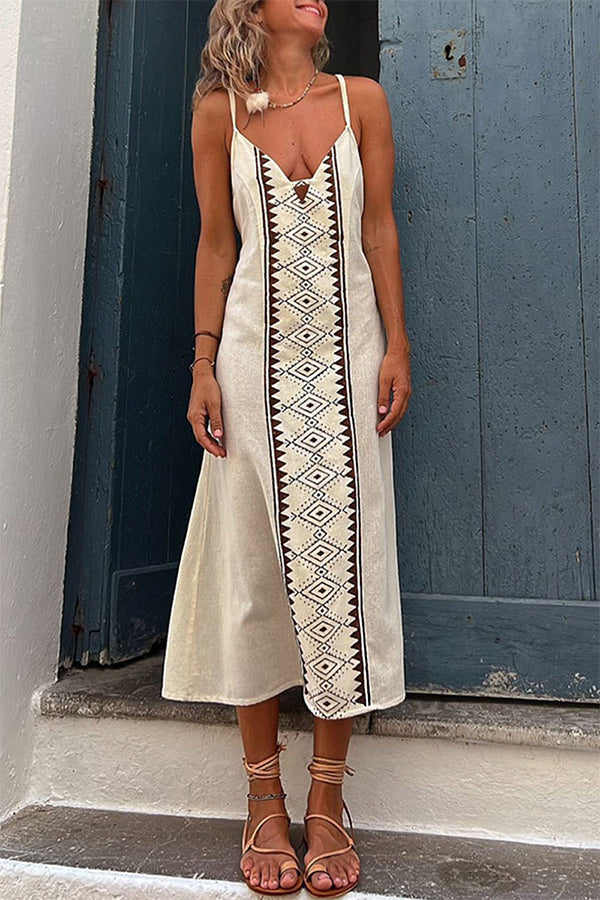 Iris® | Sexy Print Frenulum rückenfreie Kleider mit V-Ausschnitt