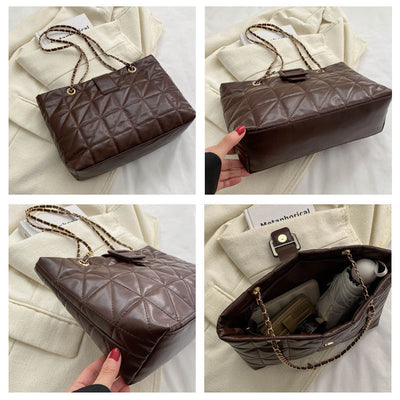 Diana – Trendige Schultertasche im Chanel-Stil mit Rauten-Muster und Kette