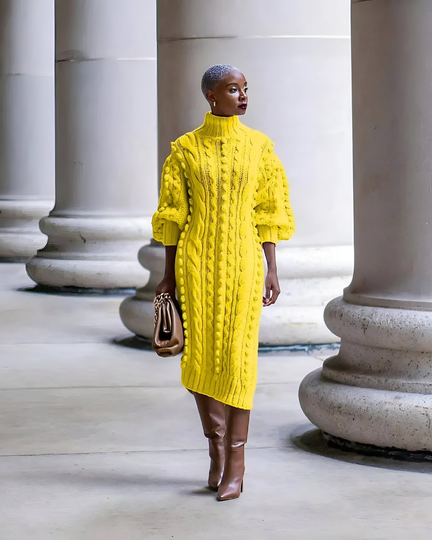 Briana | Sexy Strickkleid mit hohem Schlitz